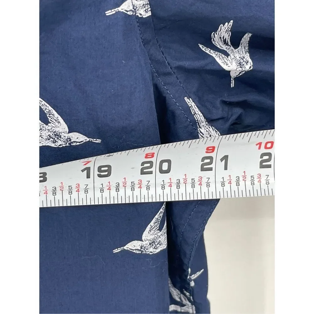 Banana Republic Shirt Slim Button Down Mens Large Luxe Poplin Untucked Bird Blue